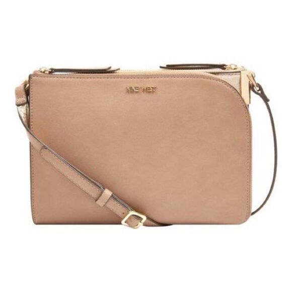 Nine West Darcelle Double Compartment Crossbody Tan - Picture 1 of 8